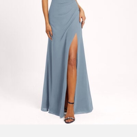 Dusty Blue Bridesmaids Dress - Picture 10 of 10